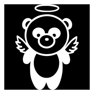 Angel Panda Wings Decal (White)